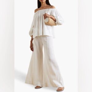 Suzie kondi Elira palazzo pants size medium white new w tag $265